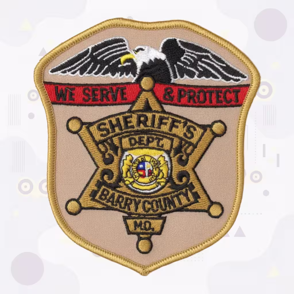 Shield Sheriff Embroidered Patch with Barry County Eagle and Missouri State Seal
