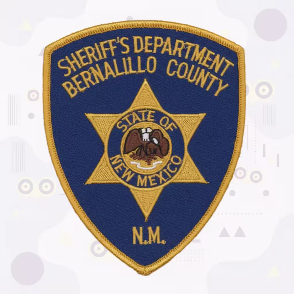 Sheriff Embroidered Patch Featuring Bernalillo County New Mexico State Seal and Gold Six-Point Star