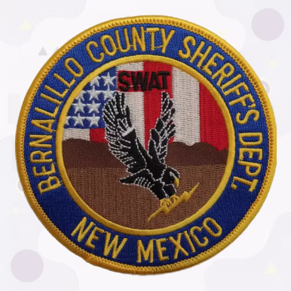 New Mexico Embroidered Patch for Bernalillo County Sheriff SWAT with American Flag and Diving Eagle