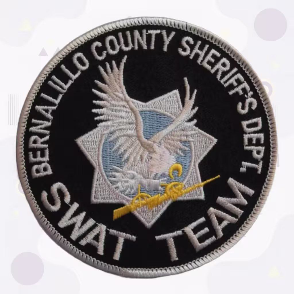 Round Sheriff Embroidered Patch with Bernalillo County SWAT Team Eagle and Seven-Point Star