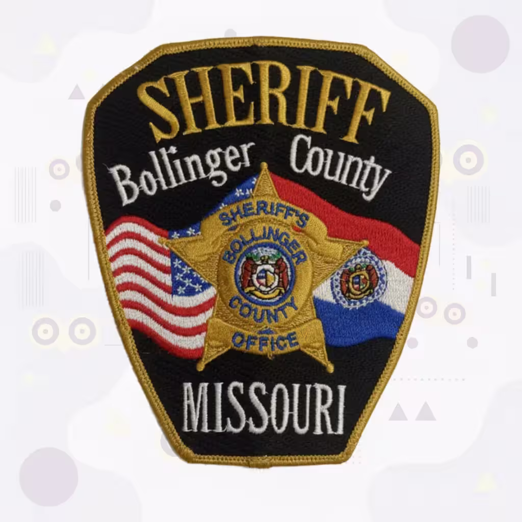 Missouri Embroidered Patch for Bollinger County Sheriff with American and State Flags