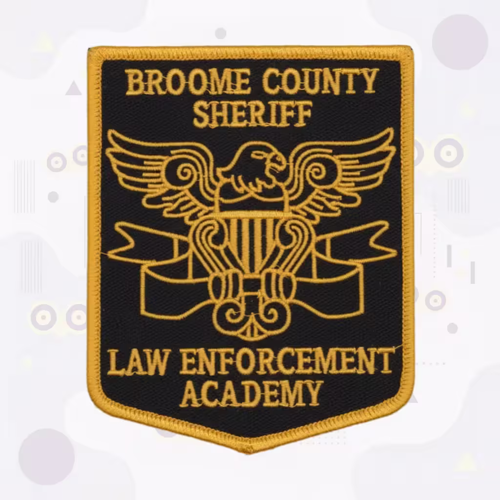 Broome County Sheriff Law Enforcement Academy Patch with Gold Eagle and Federal Shield