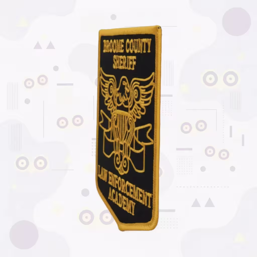 Broome County Sheriff Law Enforcement Academy Patch Featuring Gold Eagle and Federal Shield