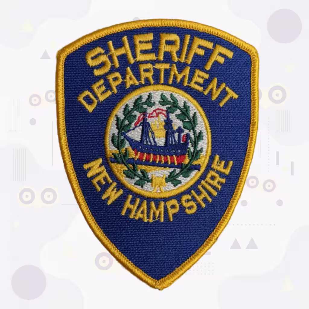 Sheriff Embroidered Patch Featuring New Hampshire Department State Seal Frigate Ship and Laurel Wreath