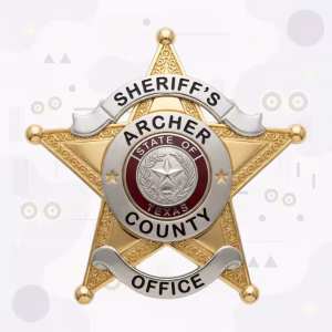 Archer County Sheriff Metal Badge