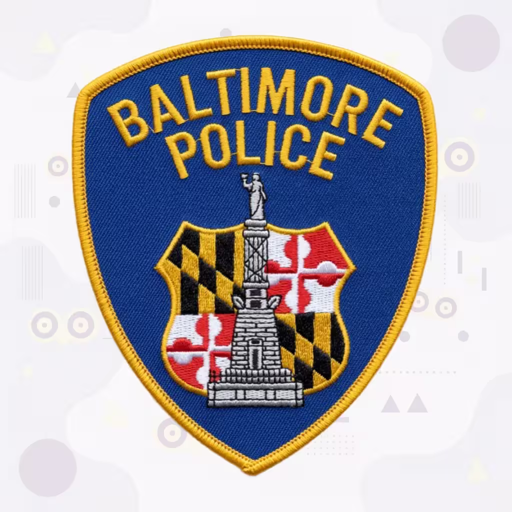 Baltimore Police Department Patch with Maryland Heraldry and Washington Monument