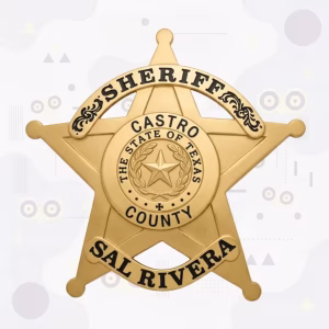 Castro County Sheriff Metal Badge