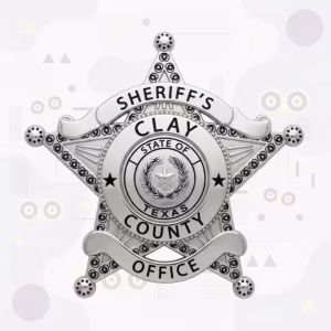 Clay County Sheriff Metal Badge
