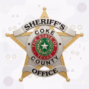 Coke County Sheriff Metal Badge