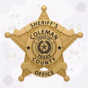 Coleman County Sheriff Metal Badge