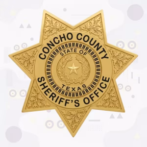 Concho County Sheriff’s Office Badge with Tonal Gold Texas Seal
