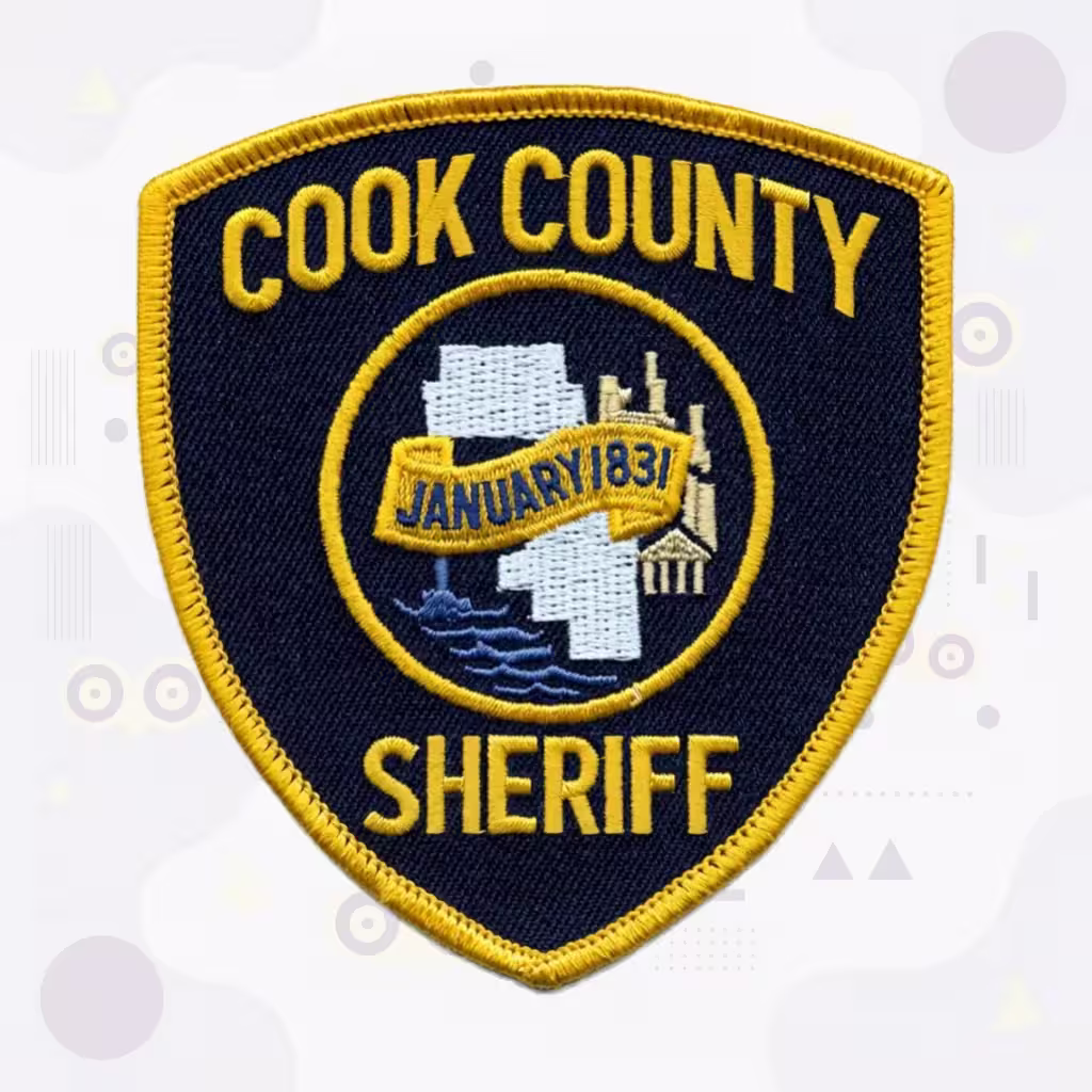 Cook County Sheriff Office Patch with County Seal and 1831 Founding Date
