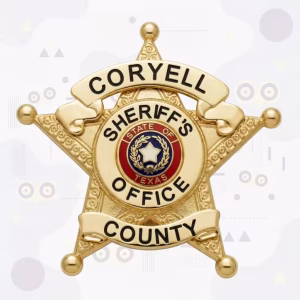 Coryell County Sheriff’s Office Badge with Texas State Seal Star