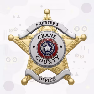 Crane County Sheriff’s Office Badge with Two-Tone Texas Star