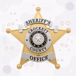 Crockett County Sheriff’s Office Badge with Black Enamel Texas Seal