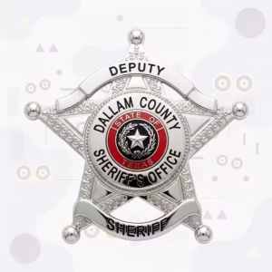 Dallam County Sheriff’s Office Badge with Red Enamel Texas Seal