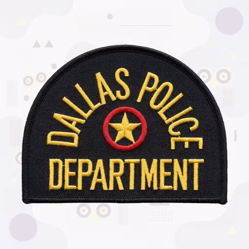 Dallas Police Department Patch with Gold Lone Star in Red Ring