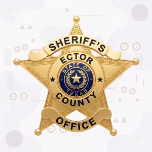 Ector County Sheriff’s Office Badge with Blue Enamel Texas Seal
