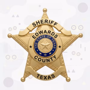 Edwards County Sheriff’s Office Badge with Blue Enamel Texas Seal