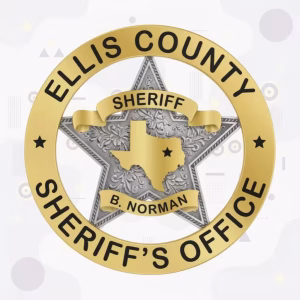 Ellis County Sheriff's Office Texas Map Circle Metal Badge