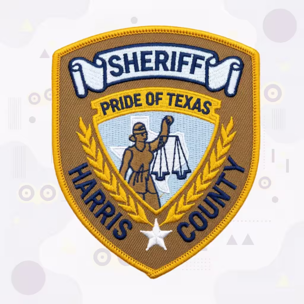Harris County Sheriff Office Patch with Lady Justice and Texas Outline
