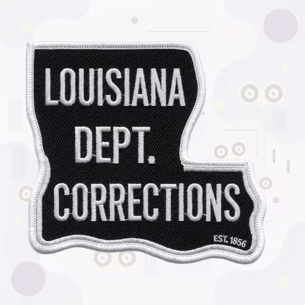 Louisiana Department of Corrections Patch in the Shape of the State