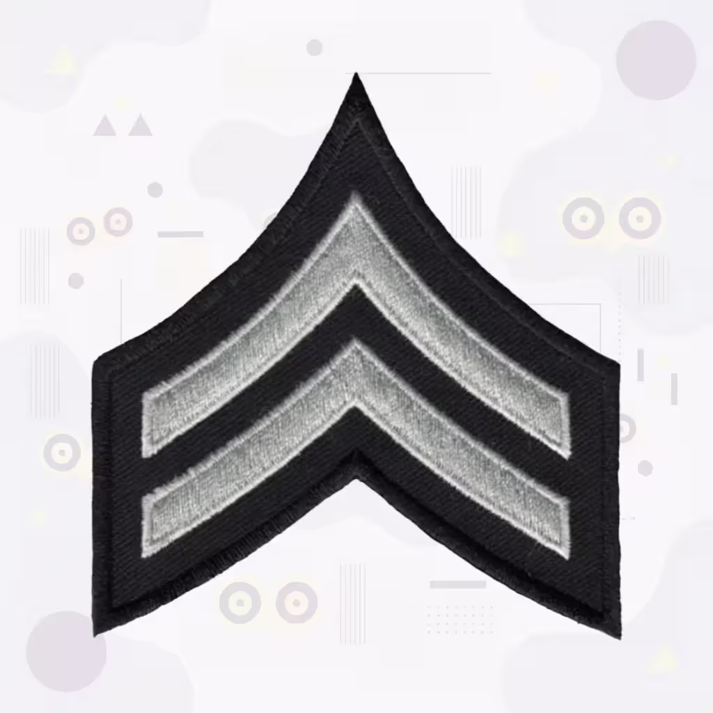 LAPD Police Officer III Rank Insignia Patch with Two Silver Chevrons