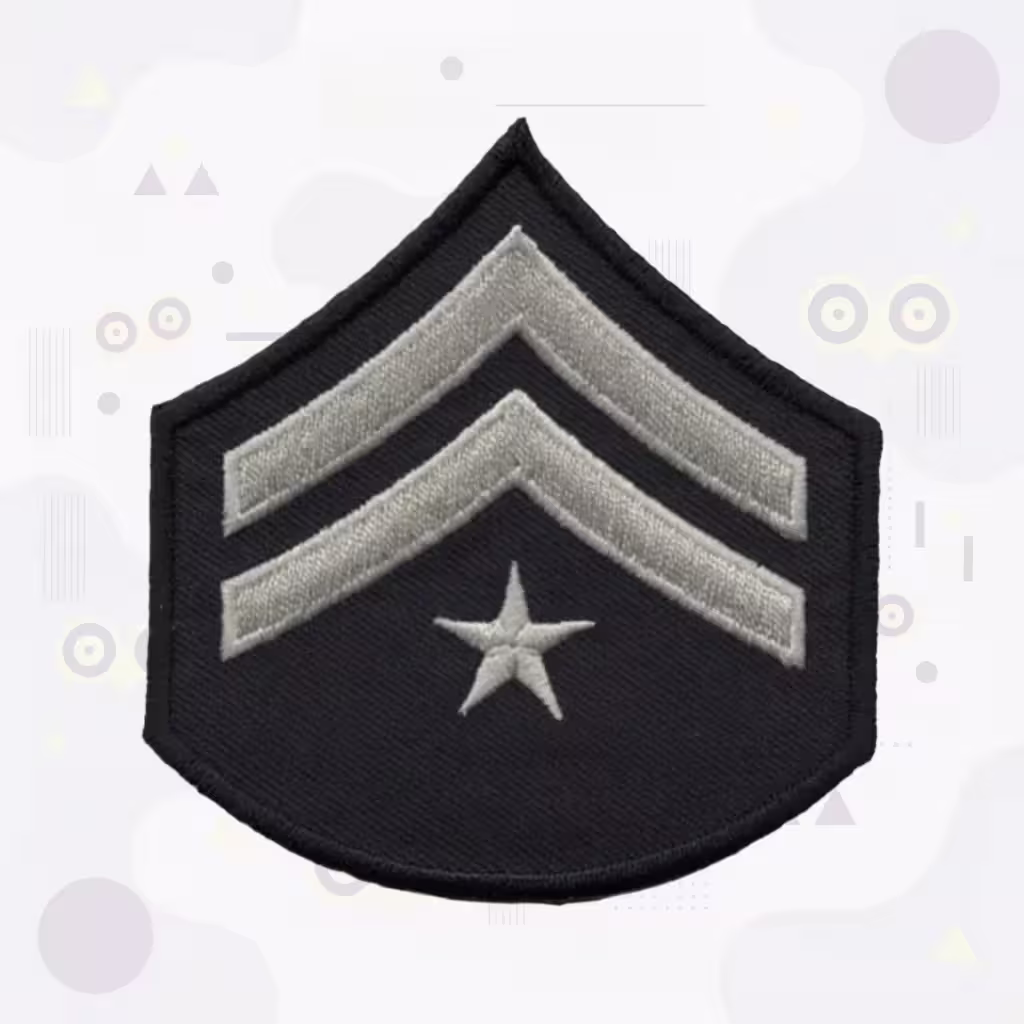 LAPD Police Officer III+1 Rank Insignia Patch with Two Chevrons and a Star