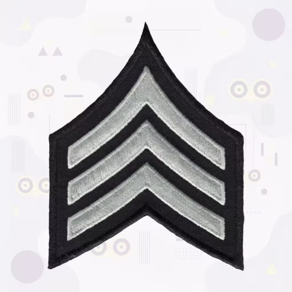 LAPD Sergeant I Rank Insignia Patch with Three Silver Chevrons