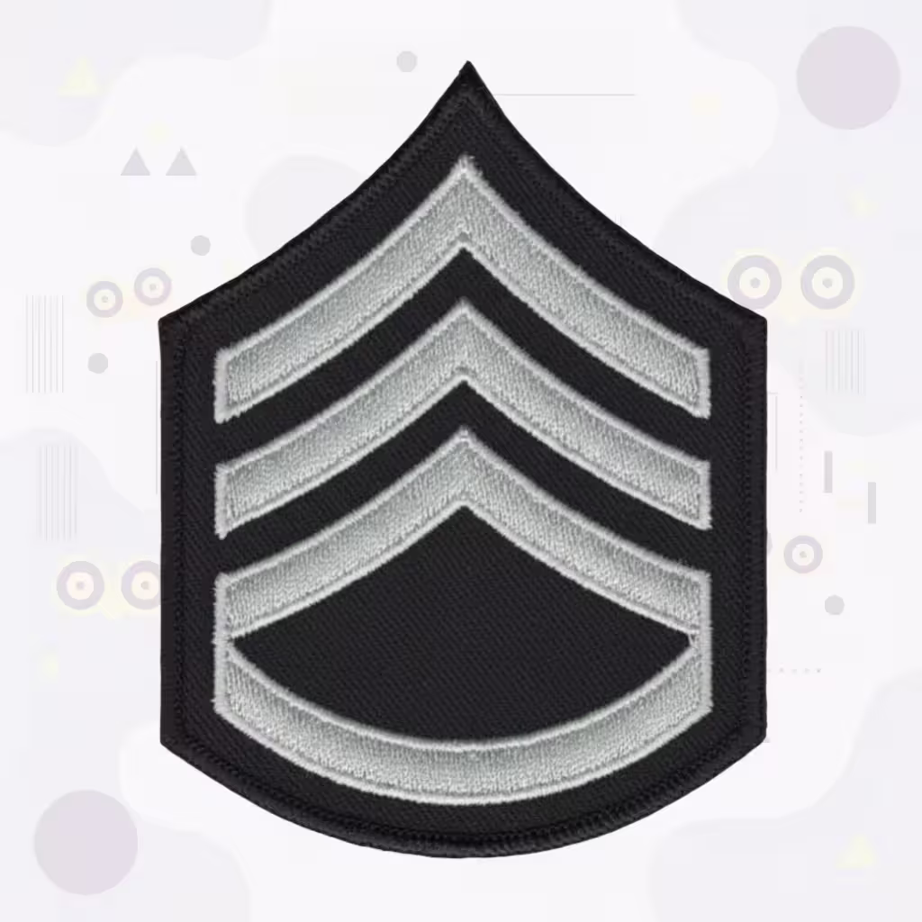 LAPD Sergeant II Rank Insignia Patch with Three Chevrons and a Rocker