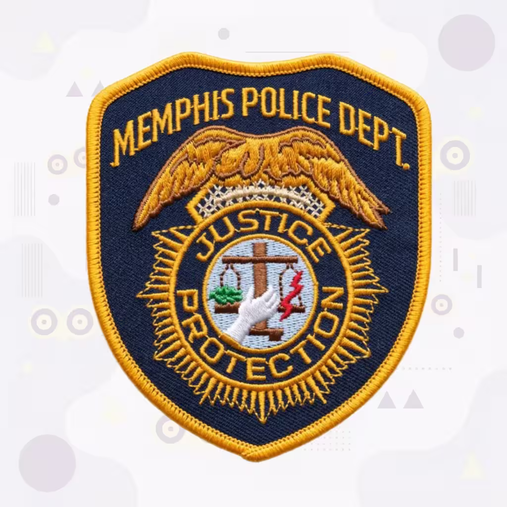 Memphis Police Department Patch with Justice Emblem and Winged Crest
