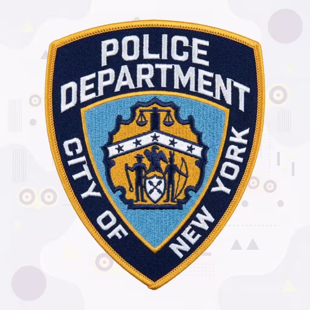 New York City Police Department Patch with City Seal and Gold Border