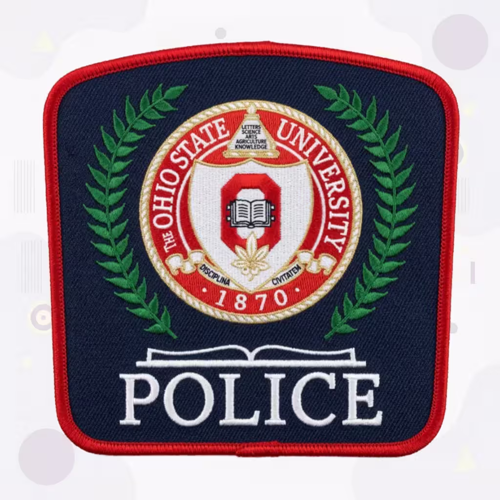 Ohio State University Police Patch with the 1870 University Seal and Laurels
