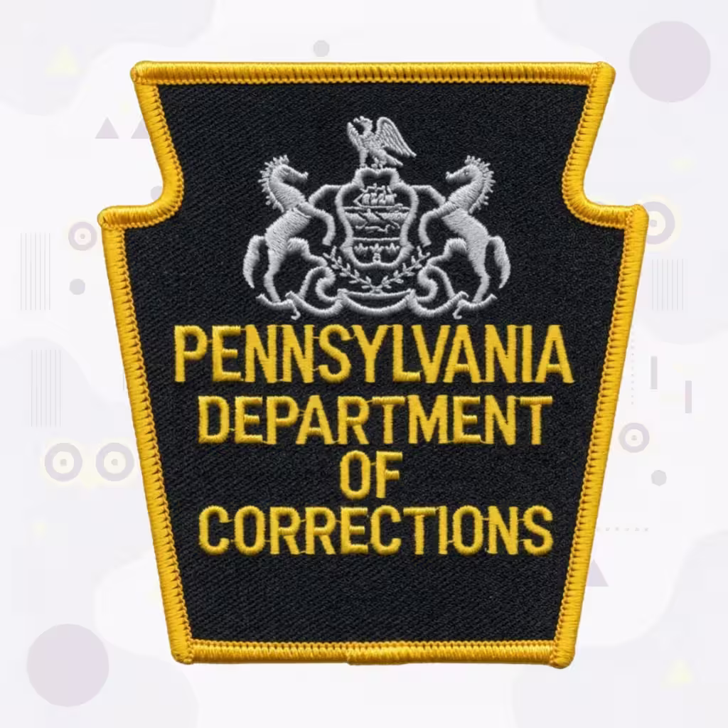 Pennsylvania Department of Corrections Keystone Patch with State Coat of Arms and Rearing Horses