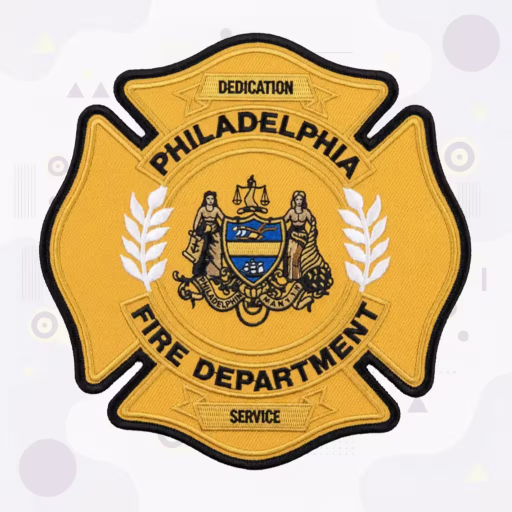 Philadelphia Fire Department Patch with Maltese Cross and City Crest