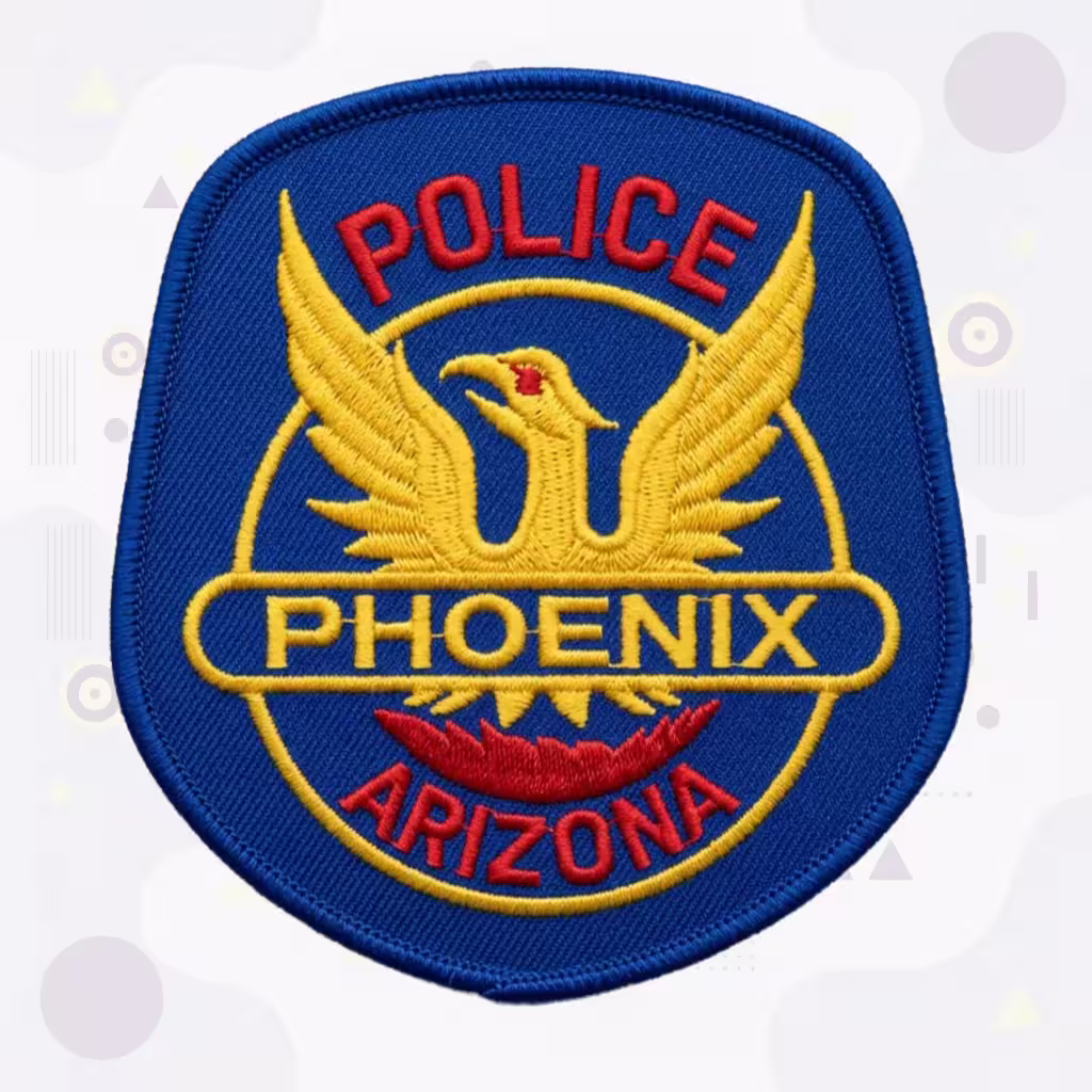 Phoenix Police Department Patch with Gold Firebird Rising from Flames