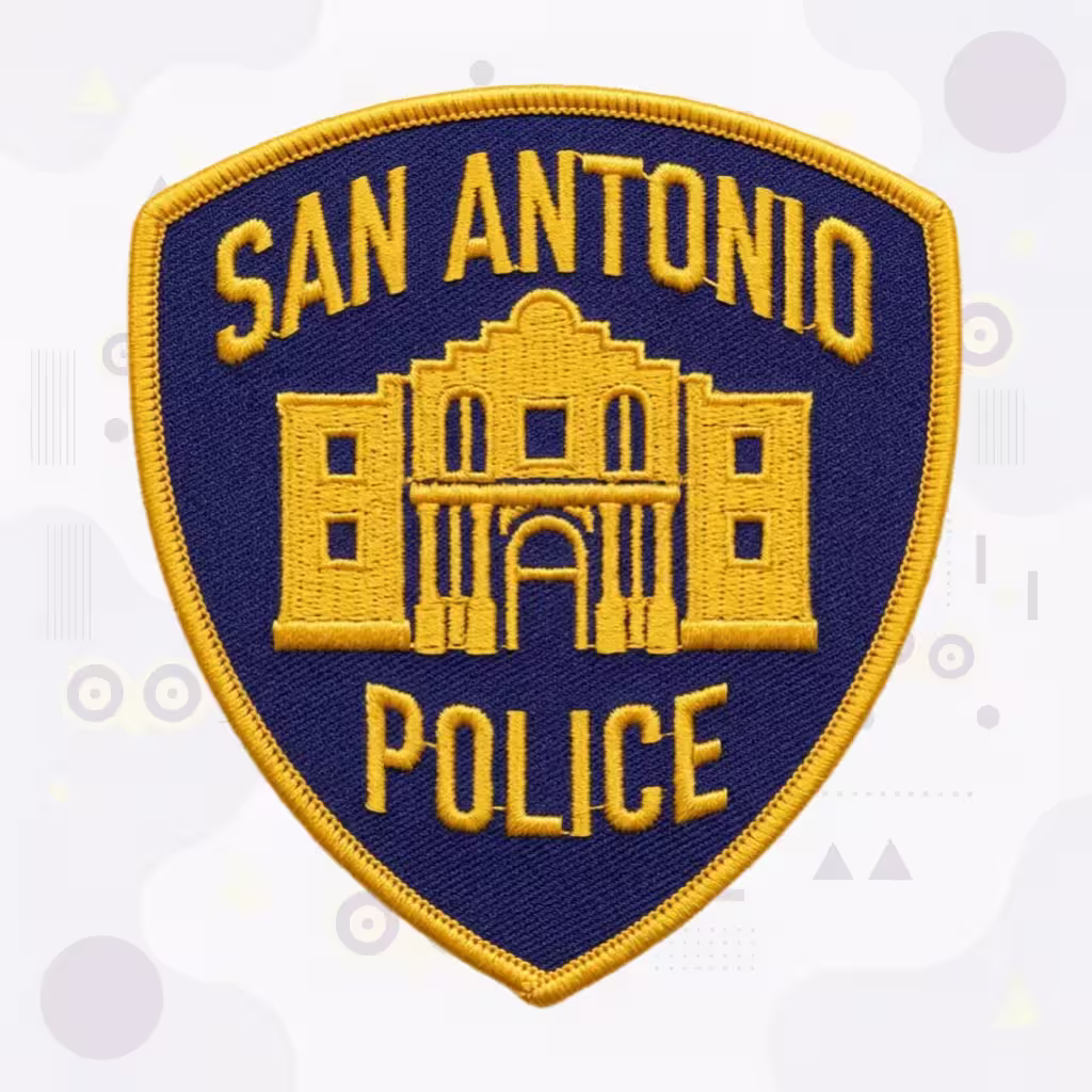 San Antonio Police Department Patch with Gold Alamo Facade