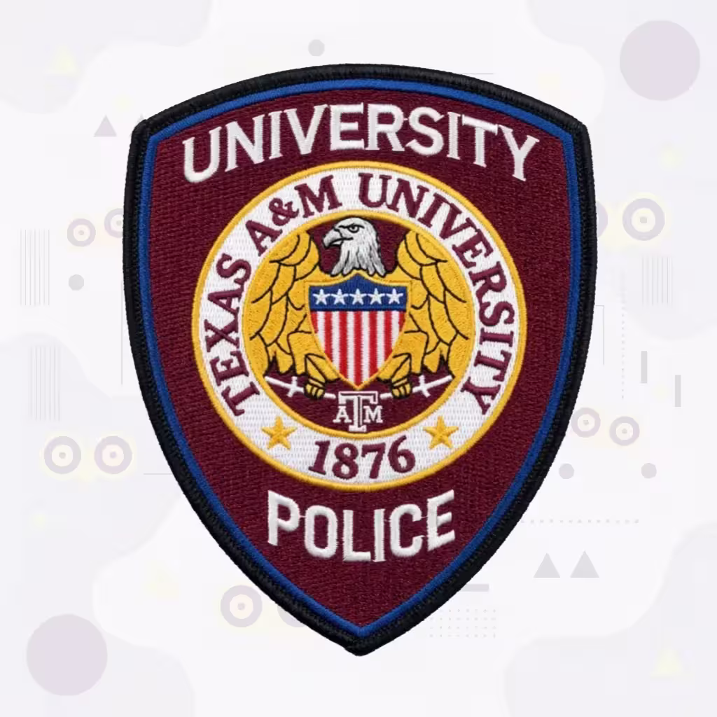 Texas A&M University Police Patch with the 1876 Eagle Seal