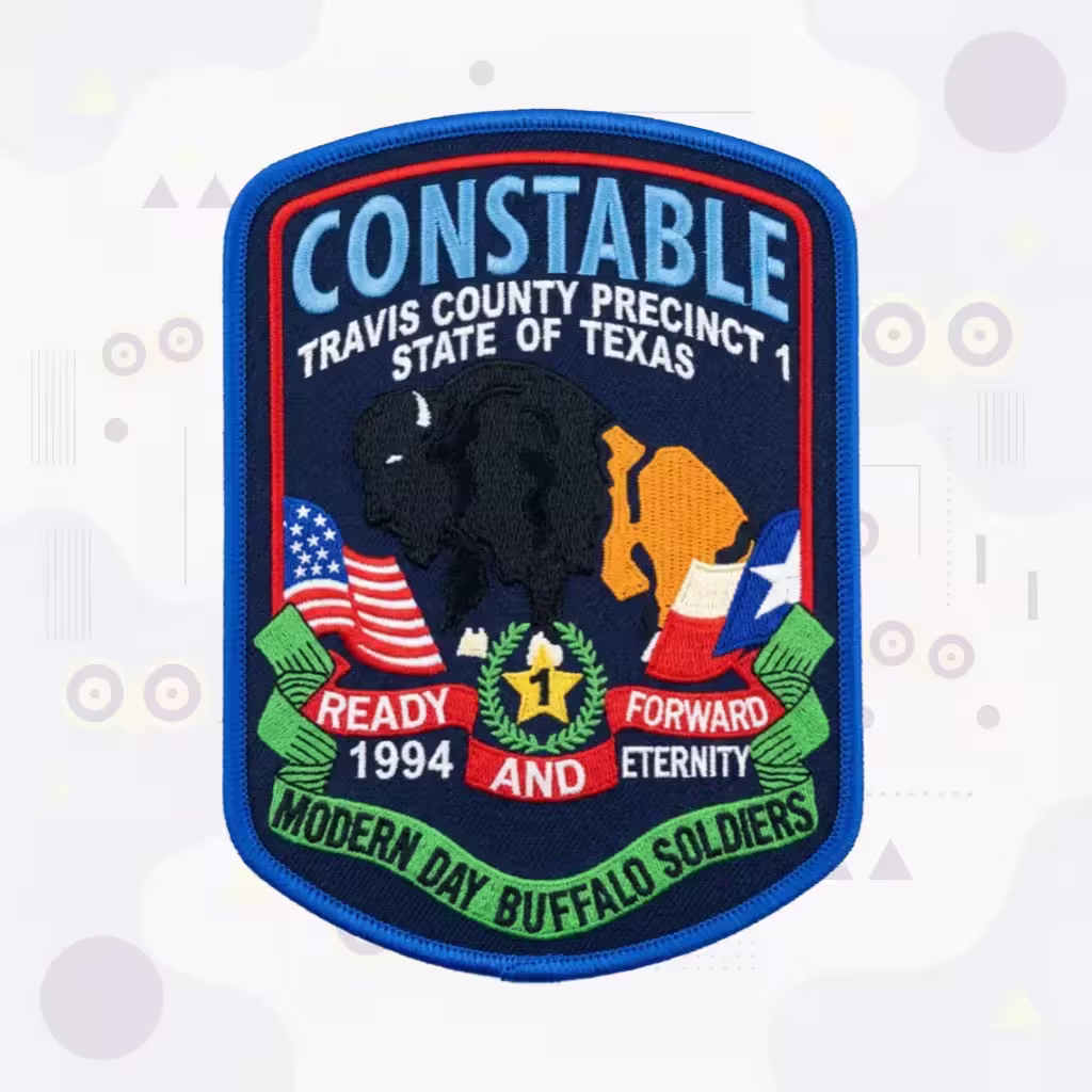 Travis County Constable Precinct 1 Patch with the Buffalo Soldiers Emblem