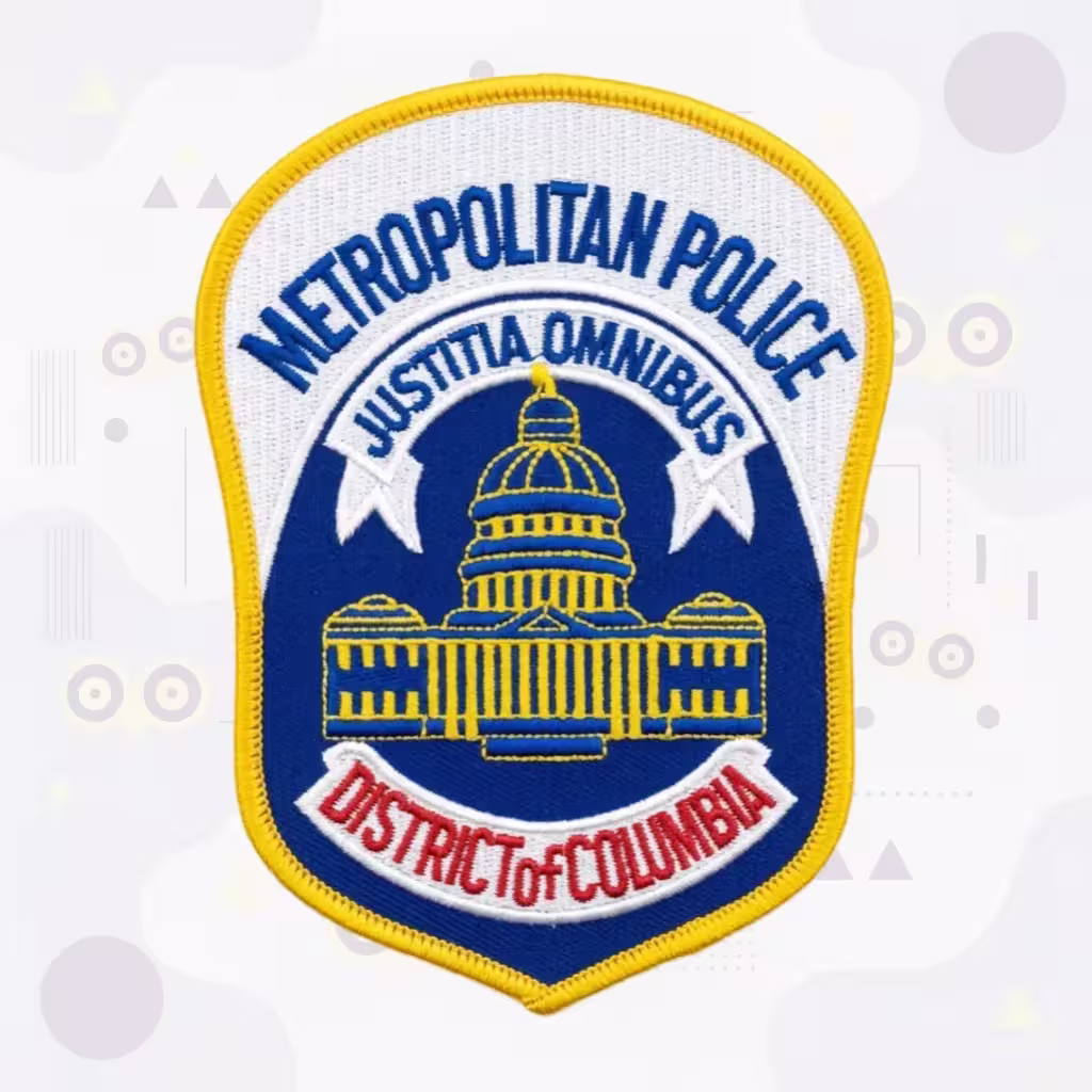 Washington DC Metropolitan Police Department Patch with U.S. Capitol and Justitia Omnibus Motto