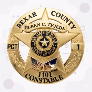 Bexar County Constable Precinct 1 Badge with Bexar County Seal and Crossed Flags
