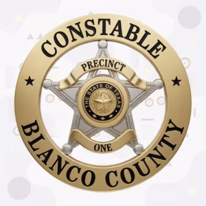 Blanco County Constable Pct 1 Two-Tone Star-in-Ring Metal Badge