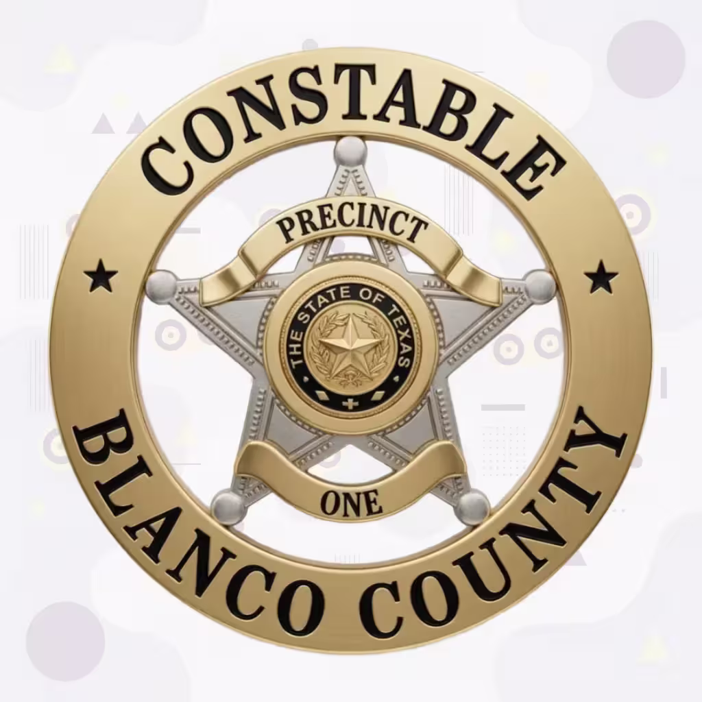 Blanco County Constable Pct 1 Two-Tone Star-in-Ring Metal Badge
