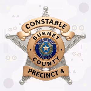 Burnet County Constable Pct 4 Silver and Rose Gold Star Metal Badge