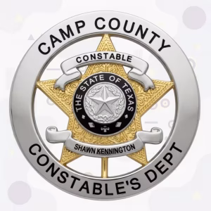 Camp County Constable Badge with Texas Seal and Two-Tone Gold Star-in-Ring