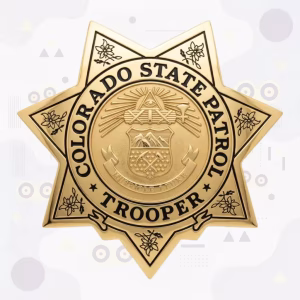 Colorado State Patrol Trooper Seven-Point Star Metal Badge
