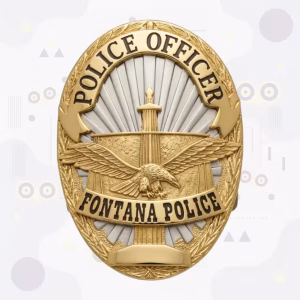 Fontana Police Officer Two-Tone Monument Metal Badge
