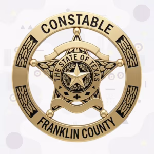 Franklin County Constable Badge with Wreathed Texas Seal and Gold Star-in-Ring