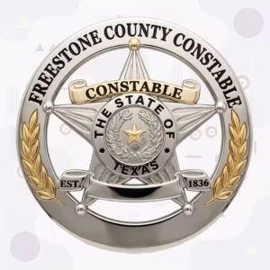 Freestone County Constable Badge with Wreathed Texas Seal and Two-Tone Star-in-Ring