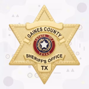 Gaines County Sheriff Gold Six-Point Star Metal Badge